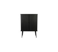 Commode en bois de chêne verni noir, 2 portes coulissantes, 4 étagères - Zuiver, Barbier - 100x140x45 cm