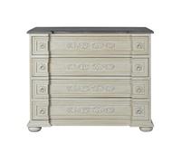 Commode en bois de manguier et MDF coloris gris foncé, beige - Longueur 100 x Profondeur 50 x hauteur 83,30 cm - -