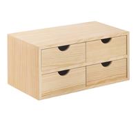 Commode En Bois De Pin Et En Placage Vernissable 4 Tiroirs 40x20x18cm