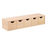 Commode En Bois De Pin Et Placage Vernissable 5 Tiroirs 56x13x12cm