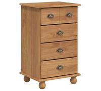 Commode en bois de pin massif - vidaXL - Marron - 45.8 x 40 x 79 cm - 4 tiroirs - Design moderne - Rangement pratique