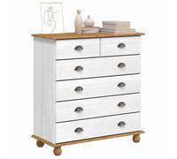 Commode en bois de pin - vidaXL - Askim - Blanc - 91x40x95 5 cm - Bois de pin massif - Tiroirs de rangement