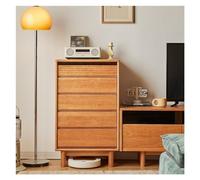 Commode en bois massif - Armoire de rangement à cinq tiroirs pour chambre à coucher, buffet simple et haut, buffet compact pour les petits espaces