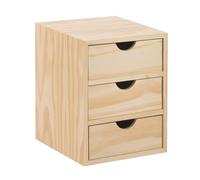 Commode En Bois Massif Naturel Vernissable 3 Tiroirs Mesures 21x20x28 Cm