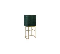 Commode en bois vert forêt, 2 portes, 1 tiroir, haute, pieds laiton, finition velours - Bold Monkey, Cabinet - 62x45x135 cm