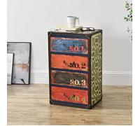 Commode - EN.CASA - Goslar avec 4 Tiroirs - Bois - Panneaux de particules - Rouge - Meuble de salon