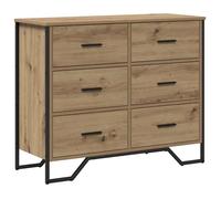 vidaXL Commode en chêne artisanal 91x35,5x74,5 cm Bois d'ingénierie Marron Assemblage requis