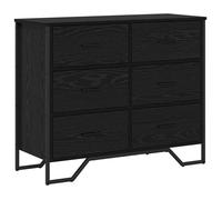 vidaXL Commode Chêne noir 91x35,5x74,5 cm - Bois d'ingénierie, finition mate, assemblage requis