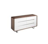 Commode en noyer et acier chromé 7106C, 140 x 39 x 70 cm. -