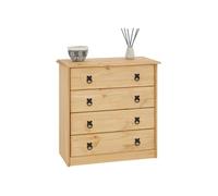 IDIMEX Commode Barrio 4 Grands tiroirs Buffet bahut vaisselier en Bois Style Mexicain, en pin Massif à la Finition teintée et cirée