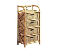 Commode en rotin - AUBRY GASPARD - NCM 1090 - Marron - 4 tiroirs - Essentiel