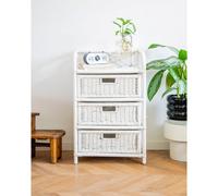 Commode en rotin peint blanc n°614