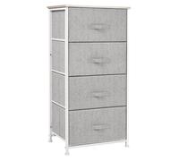 HOMCOM Commode en Tissu Meuble de Rangement 4 tiroirs chiffonnier dim. dim. 45L x 30l x 92H cm Cadre en métal