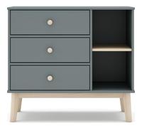 Commode Enfant 3 tiroirs en Bois Vert Kaki 90 cm - Elise