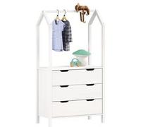 Commode enfant AMIRA H 152 cm en bois type Montessori - Blanc Blanc G