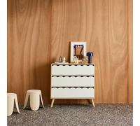 sweeek - Commode Enfant décor Bois Blanc 3 tiroirs. Pieds Bois de pin - 80 x 30 x 79 cm - Azur