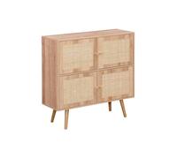 sweeek - Commode Enfant Effet Bois 4 Portes en cannage