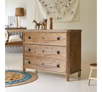 Commode enfant en bois de pin massif recyclé 3 tiroirs emily naturel TU