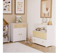 Commode enfant II PUFFI avec 2 tiroirs et étagère pour chambre d’enfant