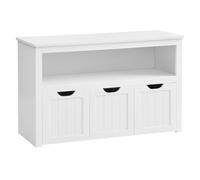 VASAGLE Meuble de Rangement pour Jouets, Étagère pour Enfants, Armoire, Commode, avec 3 Rangements à roulettes, pour Salon, Chambre, Salle de Jeu, 30 x 102 x 60 cm, Blanc LHS380W01