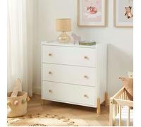 Commode enfant MONA 3 tiroirs blanc 86cm