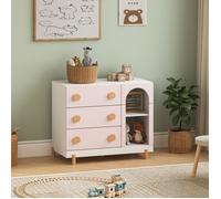 Commode enfant Vaarentaa 79 x 41 x 66 cm blanc rose