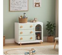 Commode enfant Vaarentaa 79 x 41 x 66 cm blanc vert menthe
