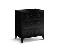 IDMarket - Commode Ester 60 cm 3 tiroirs métal Noir Design Industriel