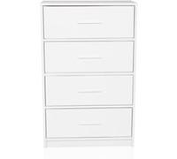 hjh LIVING Commode à 4 tiroirs ESTORIA 58x30x91,5 cm Commode à tiroirs au Look Scandi pour Bureau Chambre Salon, Blanc