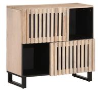 Commode Et Enfilade - vidaXL - Cabinet rangement - bois de manguier massif - blanc - 2 portes - 4 compartiments - style industriel -