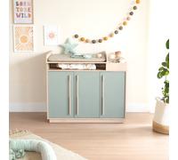 Commode Évolutive Avec Extension À Langer Amovible Selva Vert Sauge - Noyer De Virginie TU