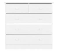 Commode - FAFEICY - ALTA - Bois massif de pin - 5 tiroirs - Blanc