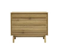 Commode finition bois chêne 3 tiroirs L90 cm YSEULT
