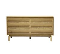 Commode finition bois chêne 6 tiroirs L140 cm YSEULT
