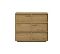 Commode finition bois clair chêne 3 tiroirs L90 cm LOTHAIRE