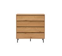 Commode finition bois clair chêne 4 tiroirs L100 cm ARAGON