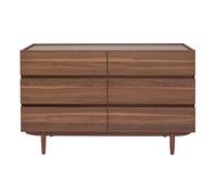 Commode Finition Bois foncé Noyer 6 tiroirs L120 cm SANAA
