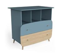 Commode Firmiana - Bleu - 2 tiroirs - Chambre - L 96 cm x L/P 55 cm x H 82 cm
