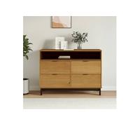 Vidaxl Commode Flam 110x40x80 Cm Bois De Pin Massif Marron