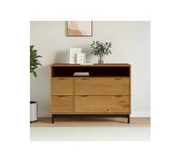 vidaXL Commode FLAM 110x40x80 cm bois de pin massif, commode, classeur, armoire de rangement, armoire, commodes, armoire 357817 Marron G
