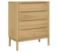 Commode FLORO cire - vidaXL - bois de pin massif - marron - sur pieds - avec 4 tiroirs - pour salon - 76 5 x 39 x 90 5 cm 398fkq58j