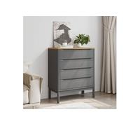 Commode FLORO gris bois de pin massif Gris G