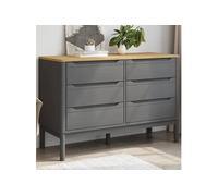 Vidaxl Commode Floro Gris Bois De Pin Massif Marron