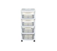 Commode fonctionnelle - 4 tiroirs - L 40 x l 36 x H 80 cm - Blanc