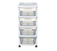 Commode fonctionnelle - 4 tiroirs - L 40 x l 36 x H 80 cm - Blanc