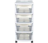 Commode fonctionnelle - 4 tiroirs - L 40 x l 36 x H 80 cm - Blanc
