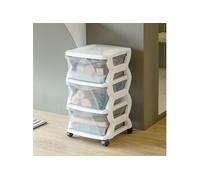Commode fonctionnelle - L 40 x l 36 x H 62 cm - Blanc