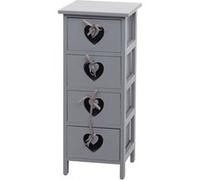 Commode Forli, Armoire À Tiroirs, 4 Tiroirs Avec CUrs 70x29x25cm, Look Shabby, Vintage Gris-Bleu Multicolore