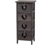 Mendler Commode Forli 4 tiroirs 70x29x25 cm avec cœurs vintage gris-brun