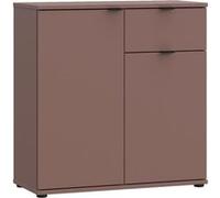 Commode - GANYMEDE - 2 portes - 1 tiroir - Terracotta - 80,1 x 34,1 x 82,3 cm